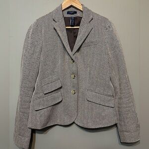 CHAPS by Ralph Lauren Tailored Micro-Checker Cotton Blend Blazer